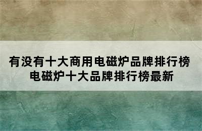 有没有十大商用电磁炉品牌排行榜 电磁炉十大品牌排行榜最新